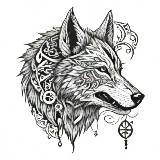 Gokturkish Writings And Wolf Head