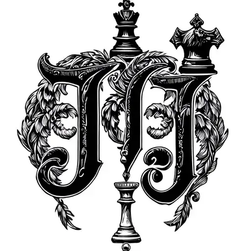 Mj Letter King Chess Piece