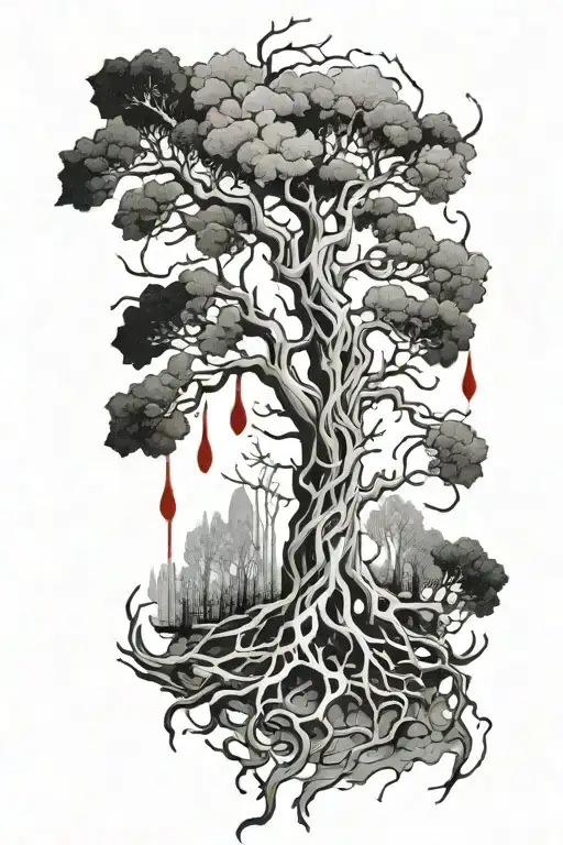 Weirwood Tree Crying Blood Tears