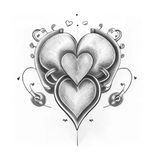 Heart With 4 Music Notes