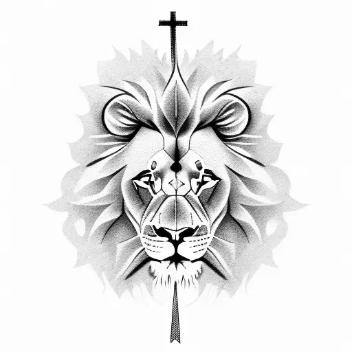 Lion With Cross