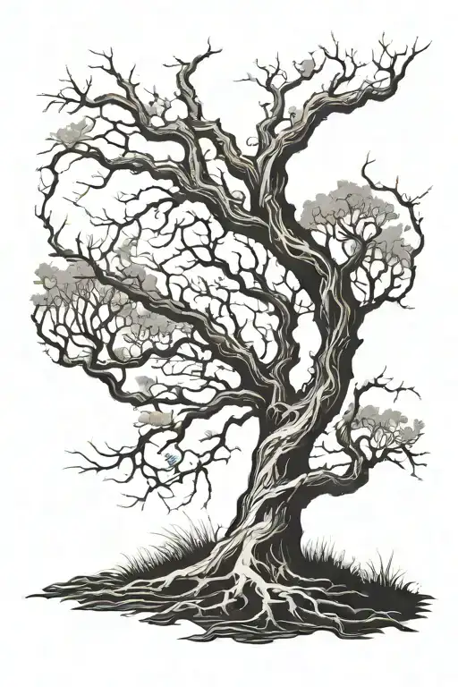 Tree Without Leaves Becomes A Tree With Leaves Growing