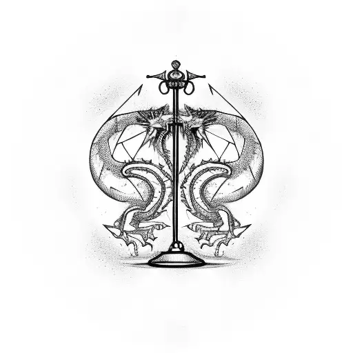 Libra Scales With Dragon Involved