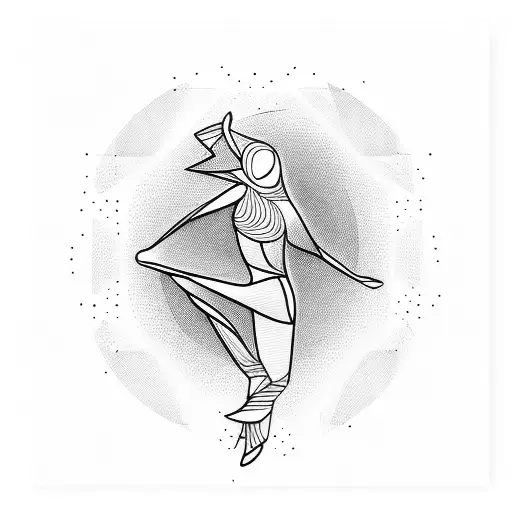 Abstract Lines Making A Dancing Figure Of A Girl