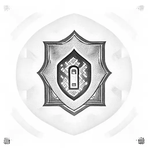 Arm Sleeve With Binary Code Forming A Shield With A Lock Symbol In The Center