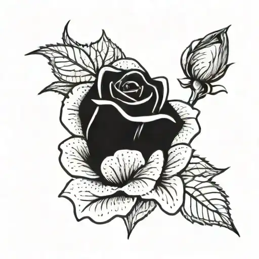 A Rose Coming Out Of A Singular Pearl