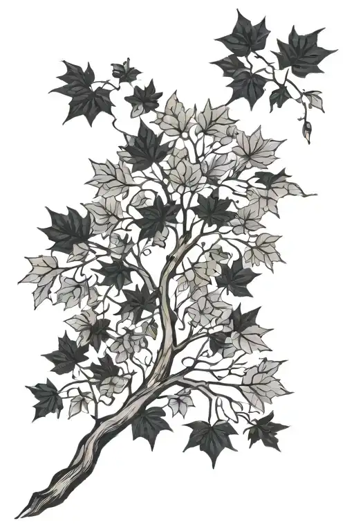 Poinson Tree With Falling Leaves Falling