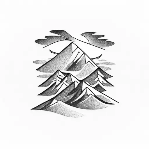 A Silhouette Of A Runner Against A Mountain Backdrop