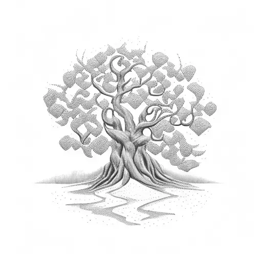 Tree With Initials Carved In It