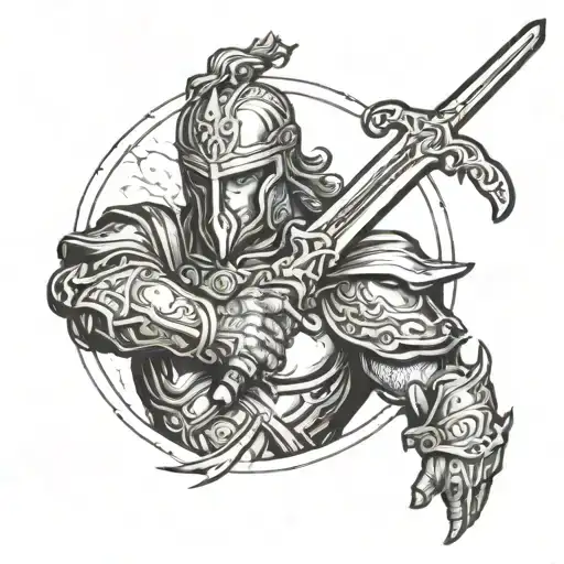 Holy Warrior Wielding A Sword