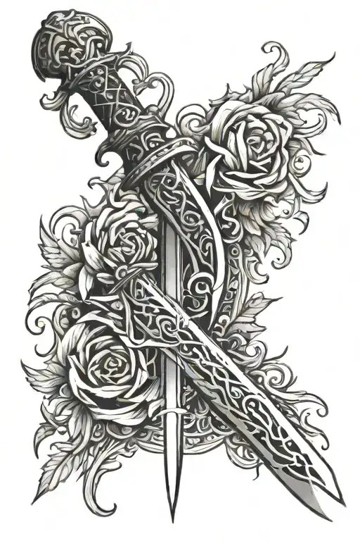 A Sword With Veins Wrapped Around It