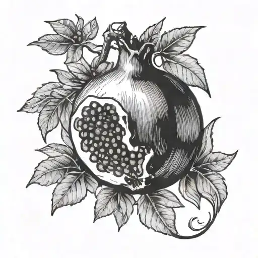 Pomegranate Fruit In Black