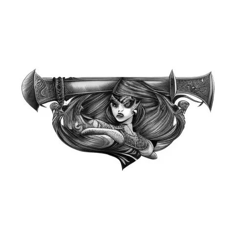 A Woman With A Sword In Her Hand
