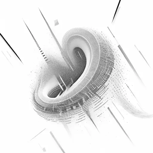 An Abstract Representation Of Sound Waves Blending Into Brushstrokes