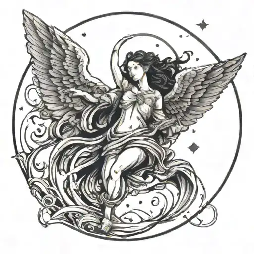 Falling Angel From The Moon Phases