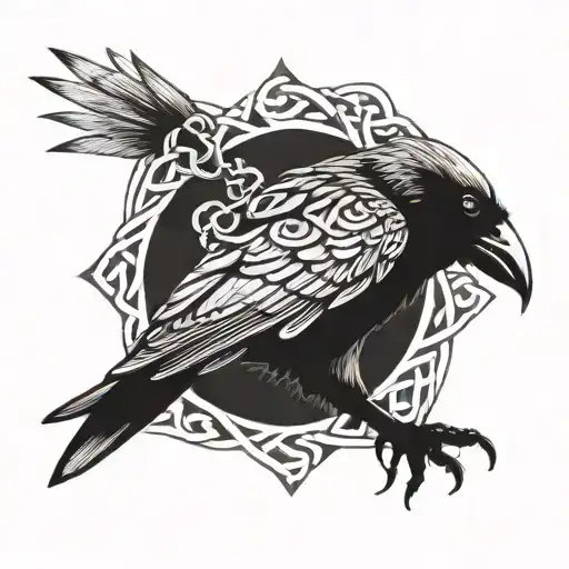 Crow With Celtic Knotwork Intertwined