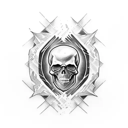 Dark Design Style Elden Rings With Skull And A Fire