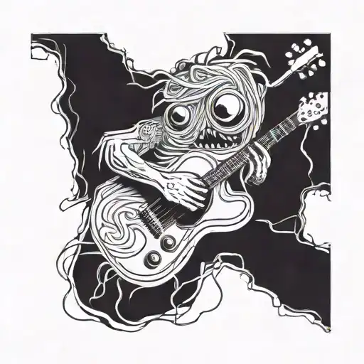 A Spaghetti Monster Playing A Guitar