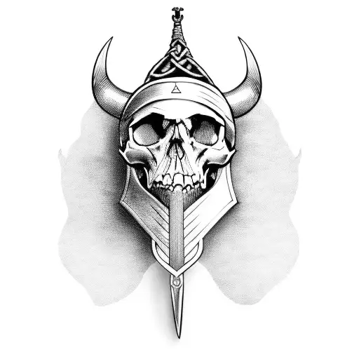 Real A Viking With Skull As A Hat