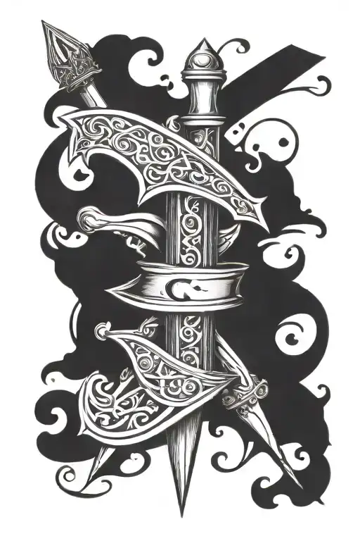 Forearm Dagger With Initials C And M