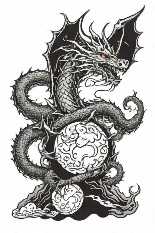 Dragon And Moon
