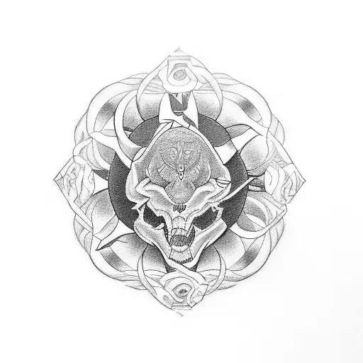 Design A Black-grey Tattoo Depicting The Circle Of Life And Death With Subtle References To Money