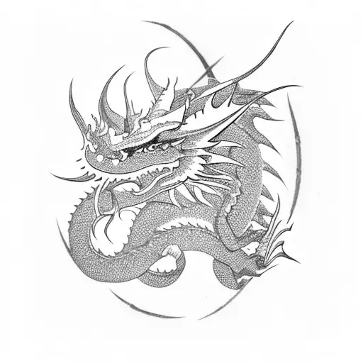 Dragon Space Chinese Silhouette