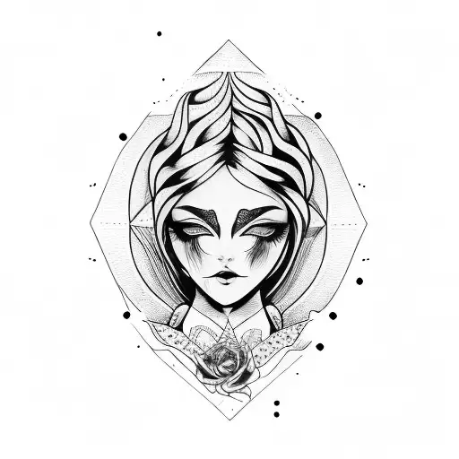 Feminine Sleeve With Anxiety Girl