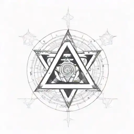 Moksha Symbol Tattoo With Pentagram Designs