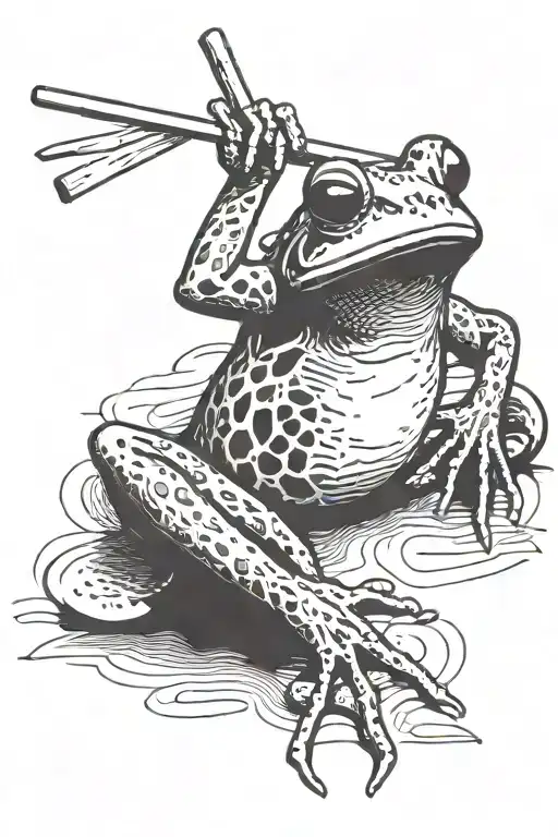 Tiny Frog On A Matchstick