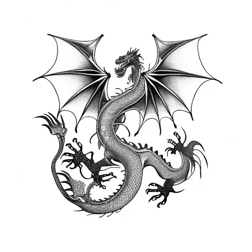 Dragon Keltic Feminin Realistic Arm