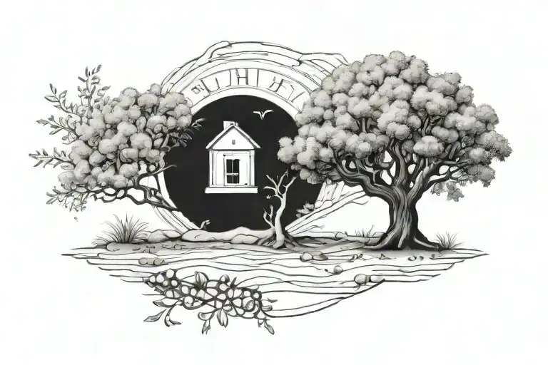 Olive Tree With Treasure Chest In The Ground