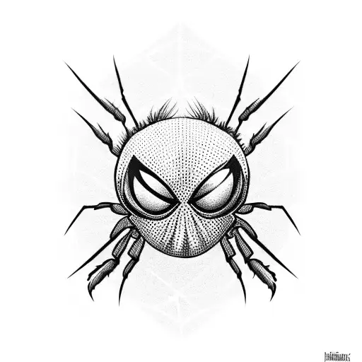 Black Spider With A Few Webs