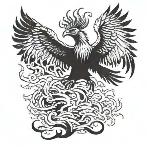 Warrior Rising From The Ashes Like Phoenix Rising From Ashes