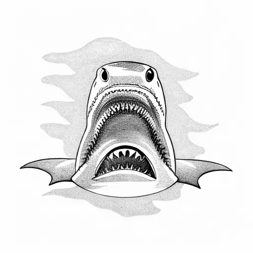 Shark With The Ocean Inside Its Out Line