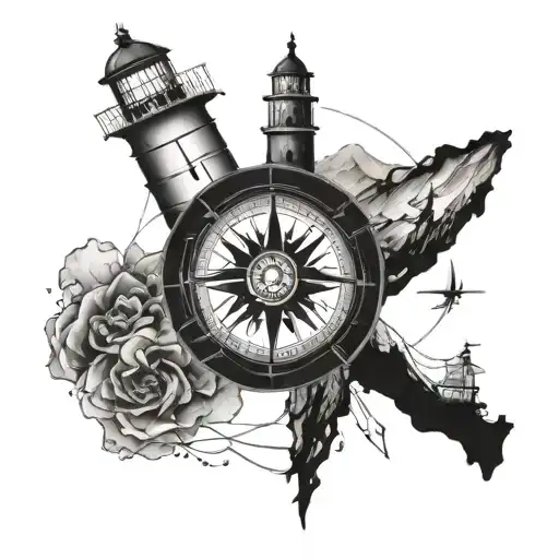 Compass And Lighthouse