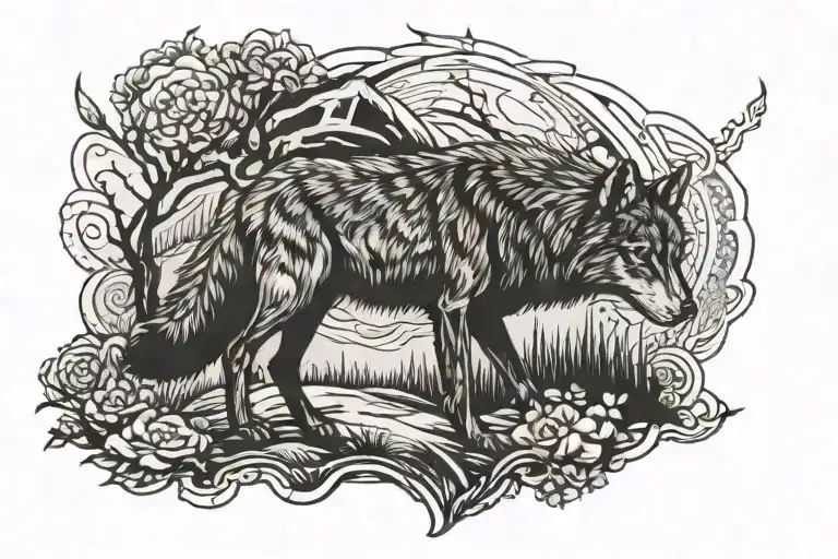 Wolf And Steppe