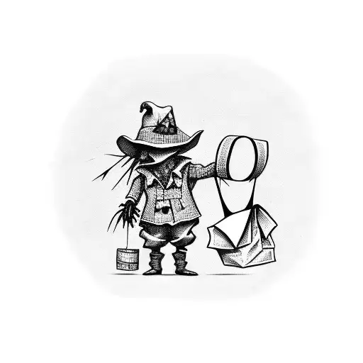 Scarecrow Holding A Bag Of Money