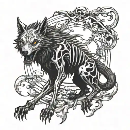 Skeleton Demon Wolf
