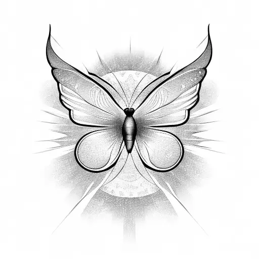 Feminine Butterfly With The Sun