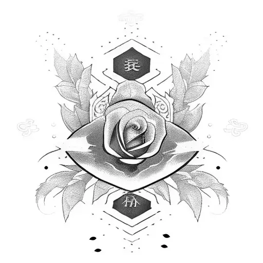 Japanese Sword With Rose And Cards With 3X 7