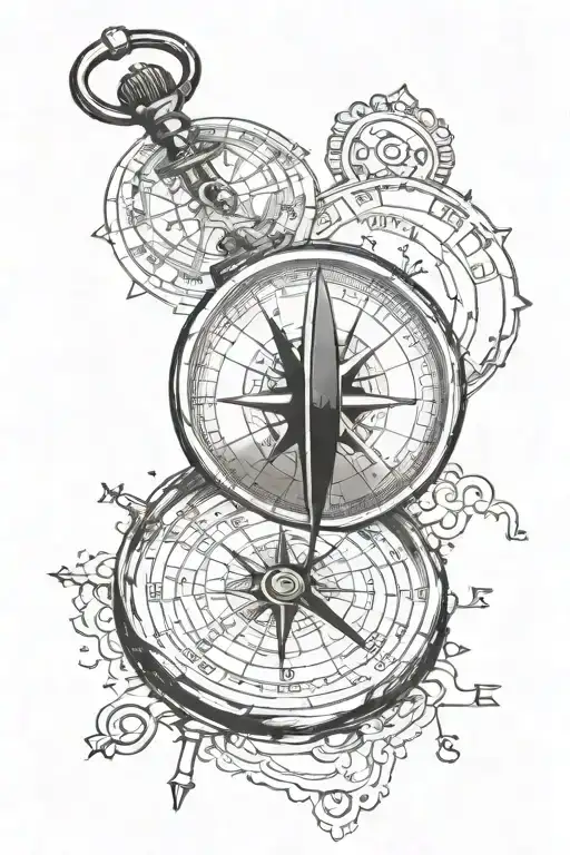 A Compass And The Form Of The Country Italy With Coordinates And Some Nice Shadows