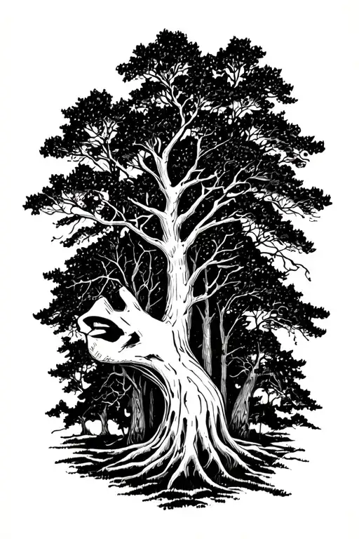 Lonely With Trees In The Background