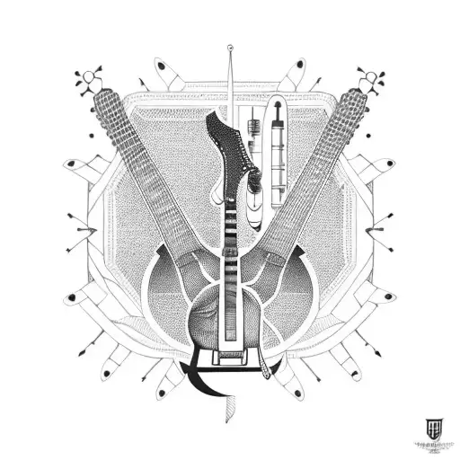 A Guitar Neck Made Up Of Intricate Medical Instruments