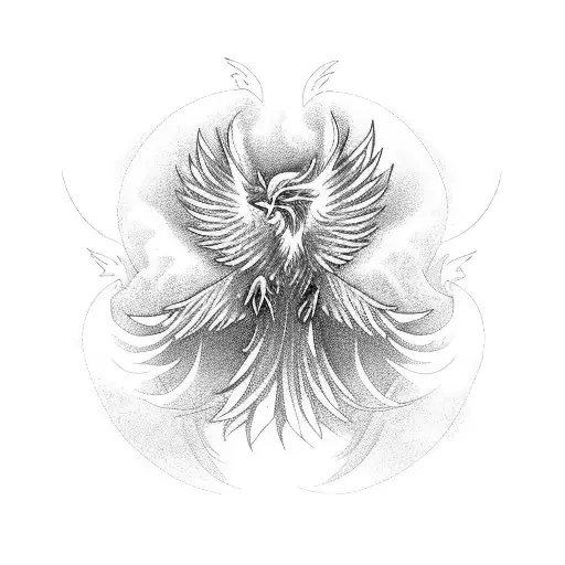 A Mystical Phoenix Rising From The Ashes