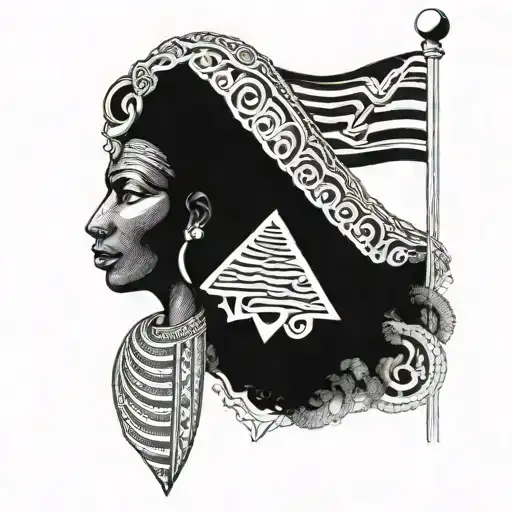 Gambian And Egyptian Flag Intertwined