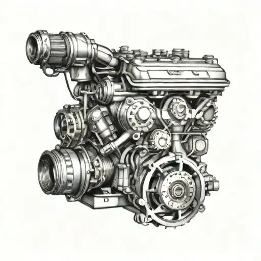 Incorporate A Detailed Bmw Car Engine Design Into A Half Sleeve