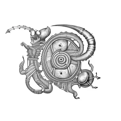 Black Snail Pirate Flag Psychedelic Tribal Dmt Art