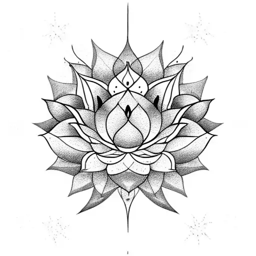Lotus Flower With Lotus Star Constellation