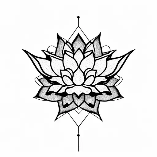 Minimalist Lotus Flower With Lotus Star Constellation Universe